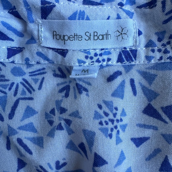 Poupette St. Barts Blue Floral Romper Size M - Picture 2 of 2